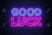 Good Luck Neon Sign Vector Good Luck Design Template Neon Sign inside Good Luck Banner Template