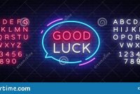 Good Luck Neon Text Vector Good Luck Neon Sign Design Template with regard to Good Luck Banner Template