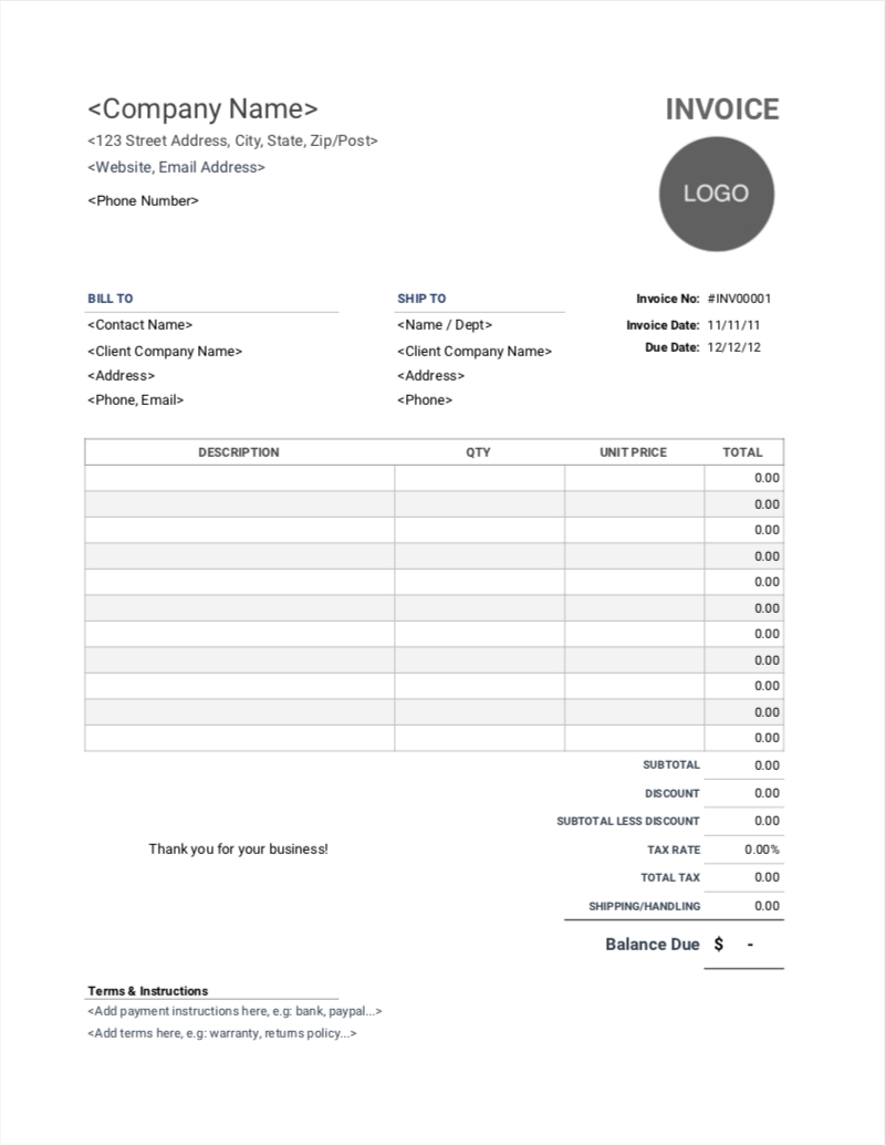 Google Docs Invoice Template  Free Doc And Sheet Templates within Google Drive Invoice Template