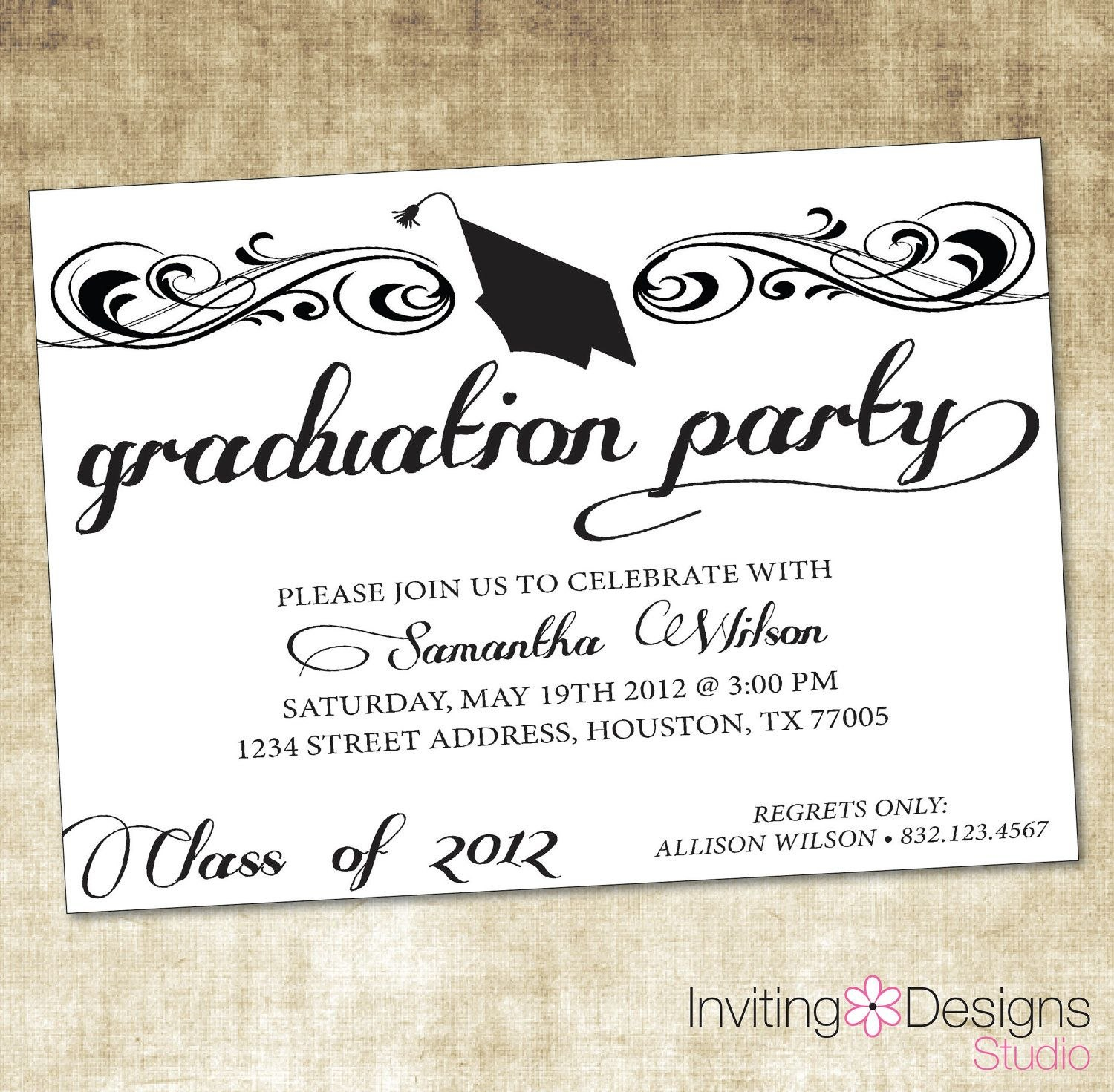 Graduate Invites Glamorous Grad Party Invites To Design Party within Graduation Party Invitation Templates Free Word