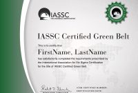 Green Belt Certification  Six Sigma  Lean Six Sigma Six Sigma in Green Belt Certificate Template
