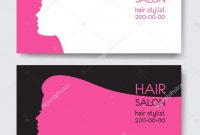 Hair Salon Business Card Templates With Beautiful Woman Face Sil inside Hair Salon Business Card Template