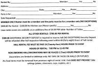 Hall Rental Agreement in Table And Chair Rental Agreement Template