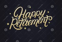 Happy Retirement Hand Written Lettering Stock Vector  Illustration intended for Retirement Card Template