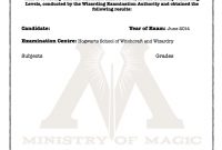 Harry Potter Owl's Certificate Blank Template  Harry Potter throughout Harry Potter Certificate Template