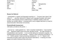 Head Start Evaluation Template in Speech And Language Report Template