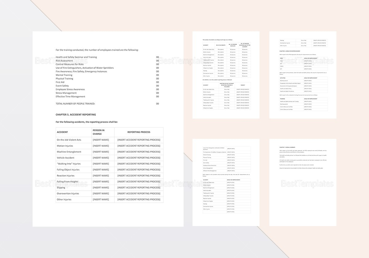 Health And Safety Annual Report Template In Word Apple Pages with Annual Health And Safety Report Template