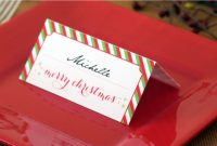 Holiday Place Card Diy Printable in Christmas Table Place Cards Template