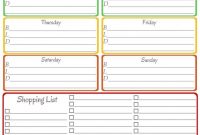 Home Management Binder  Weekly Menu  Shopping List  Organizing with Menu Planner With Grocery List Template