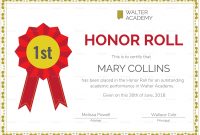 Honor Roll Certificate Design Template In Psd Word Publisher with regard to Honor Roll Certificate Template