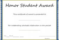 Honor Roll Certificate  Template Business in Honor Roll Certificate Template