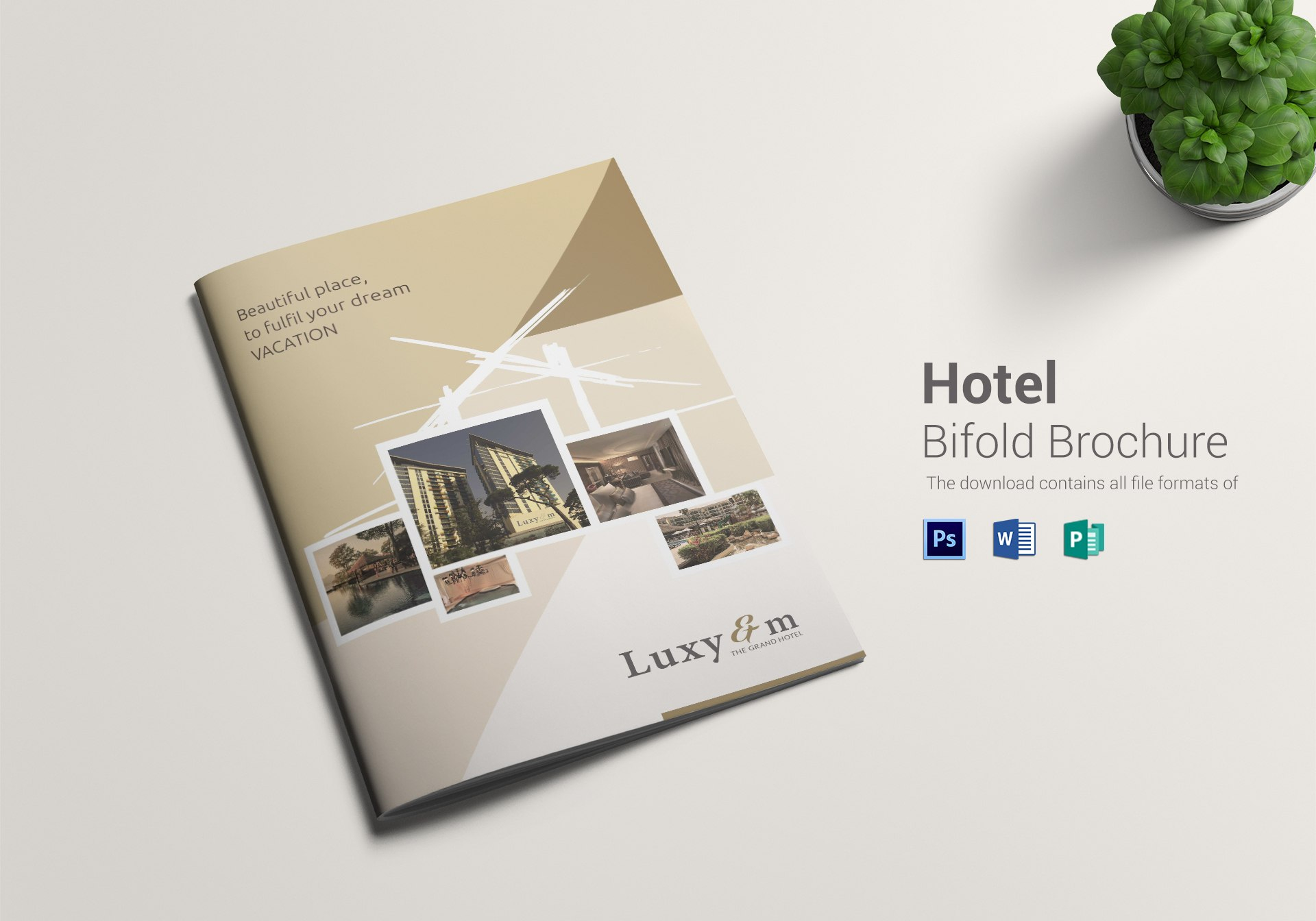 Hotel Bi Fold Brochure Design Template In Word Psd Publisher with Hotel Brochure Design Templates