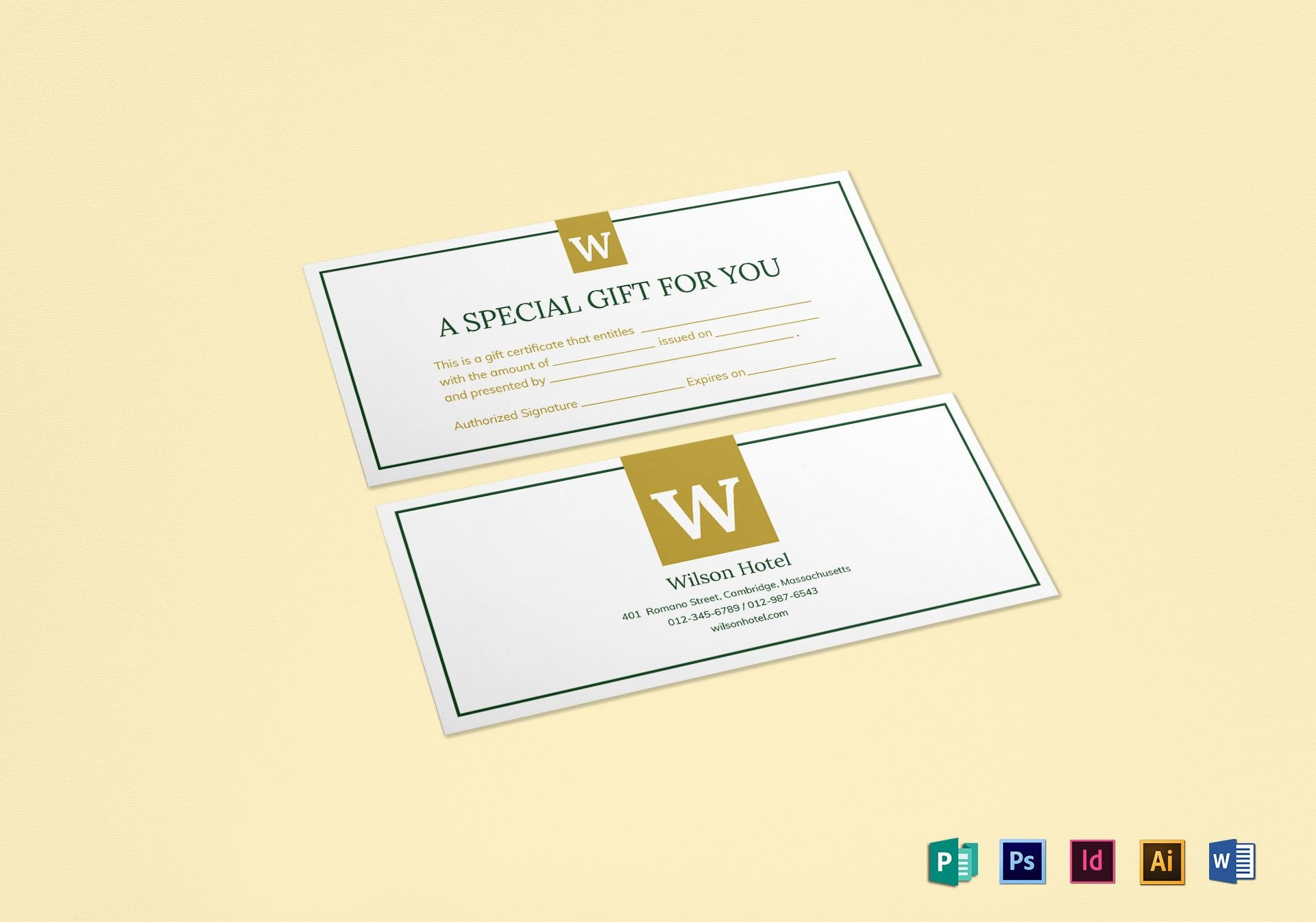 Hotel Gift Certificate Design Template In Psd Word Publisher with Gift Card Template Illustrator