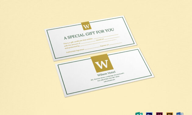 Hotel Gift Certificate Design Template In Psd Word Publisher with regard to Gift Certificate Template Publisher