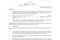 Hotel Management Agreement with regard to Business Management Contract Template