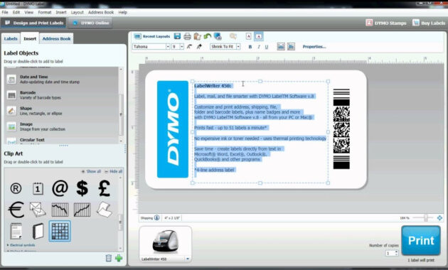 How To Build Your Own Label Template In Dymo Label Software  Youtube intended for Dymo Label Templates For Word