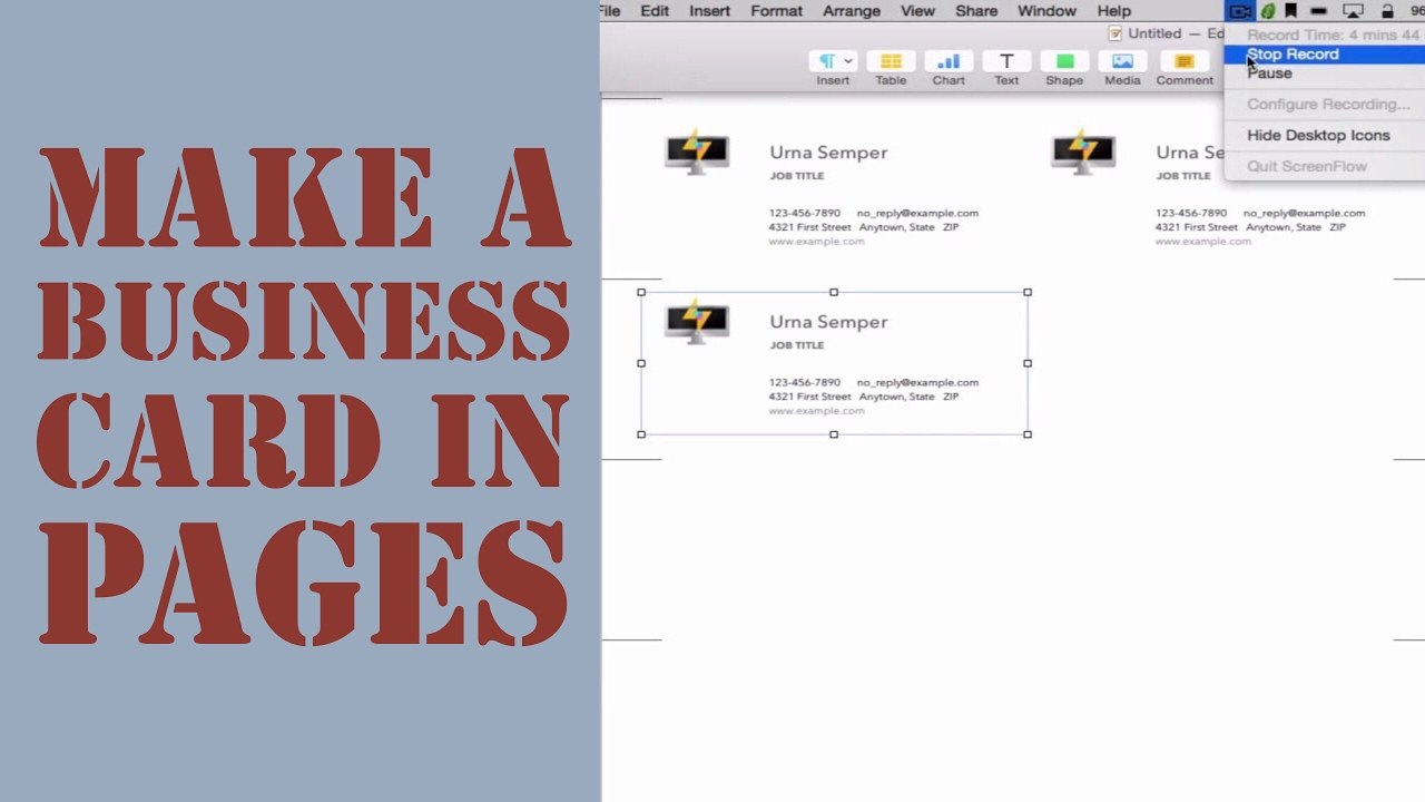 How To Create A Business Card In Pages For Mac   Youtube inside Business Card Template Pages Mac