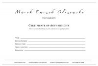 How To Create A Certificate Of Authenticity For Your Photography with Certificate Of Authenticity Template