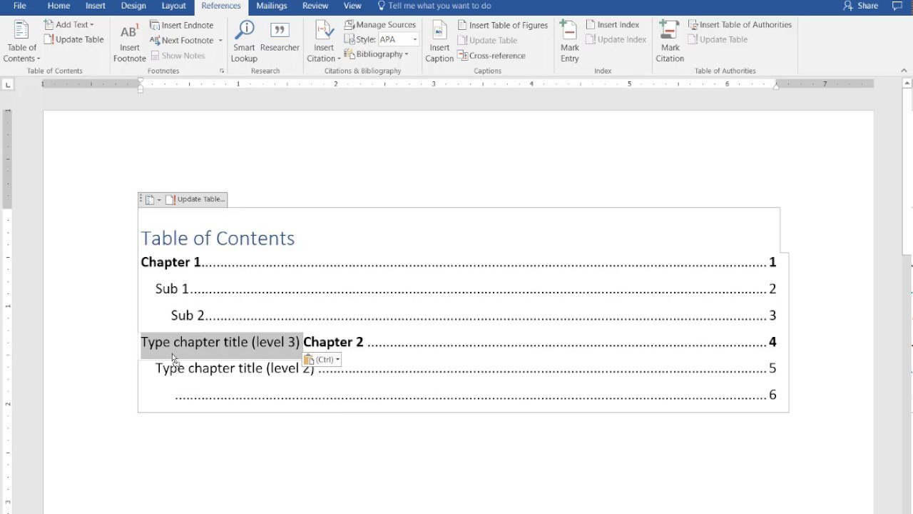 How To Create A Manual Table Of Contents In Word inside Microsoft Word Table Of Contents Template