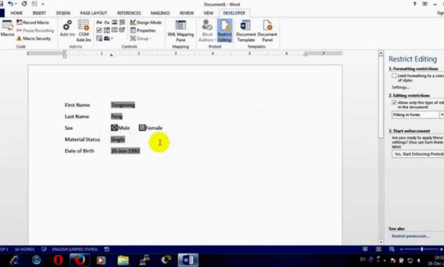 How To Create Fillable Form In Ms Word   Youtube for How To Create A Template In Word 2013