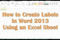 How To Create Labels In Word  Using An Excel Sheet  Youtube with regard to Pallet Label Template
