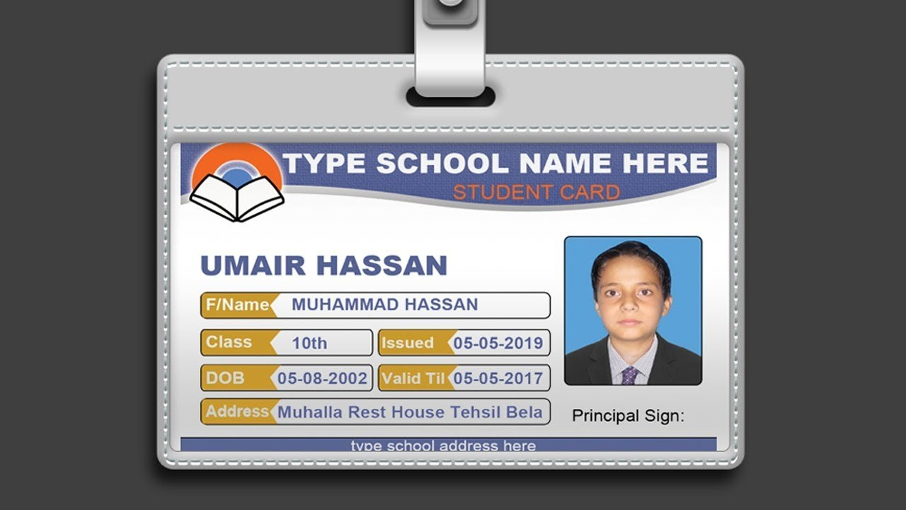 How To Design Id Card In Photoshop  Psd Free Download  Youtube pertaining to College Id Card Template Psd