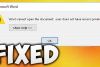 How To Fix Word Cannot Open The Document User Does Not Have Access  Privileges Error Easy Solution in Word Cannot Open This Document Template