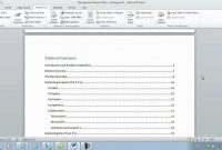 How To Insert Page Numbers And A Table Of Contents Using Microsoft intended for Contents Page Word Template