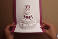 How To Make A Amazing Wedding Cake Pop Up Card Tutorial  Free with regard to Pop Up Wedding Card Template Free