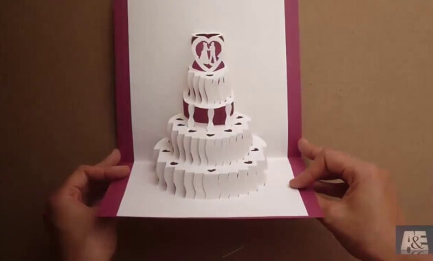 How To Make A Amazing Wedding Cake Pop Up Card Tutorial  Free with regard to Pop Up Wedding Card Template Free