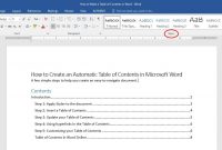 How To Make A Table Of Contents In Microsoft Word in Word 2013 Table Of Contents Template