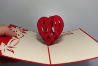How To Make D Heart Valentine Day Pop Up Card  Aoc Craft in 3D Heart Pop Up Card Template Pdf