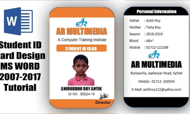 How To Make Id Card Design Template Ms Word Inspiration within Id Card Template Word Free