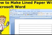 How To Make Lined Paper With Microsoft Word  Youtube in Notebook Paper Template For Word 2010