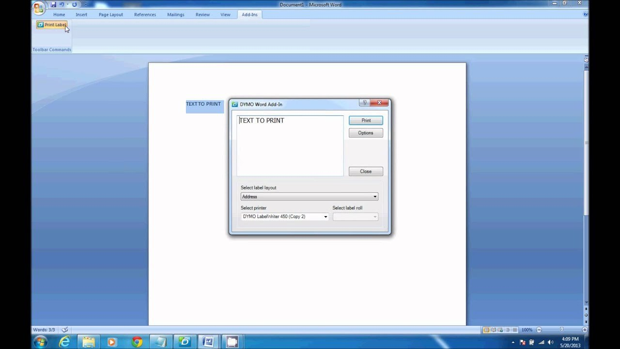 How To Print From Dymo Label Software In Microsoft Word  Youtube intended for Dymo Label Templates For Word