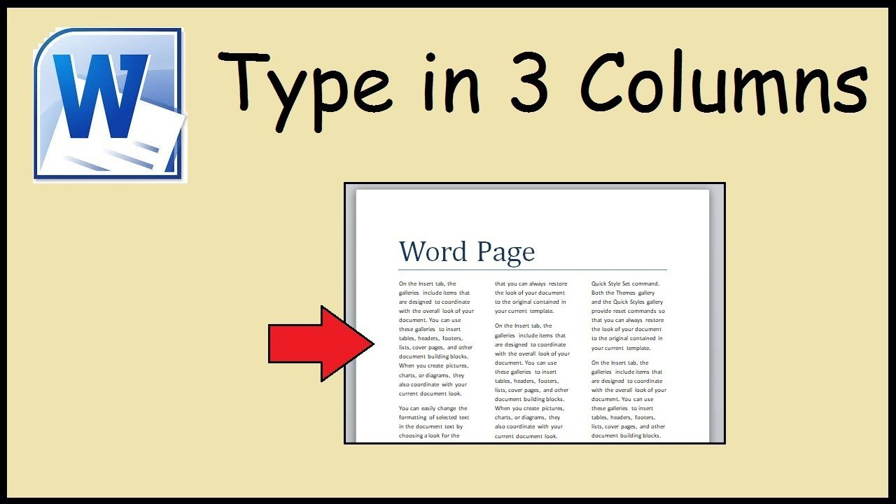 How To Type In  Columns Word  Youtube throughout 3 Column Word Template