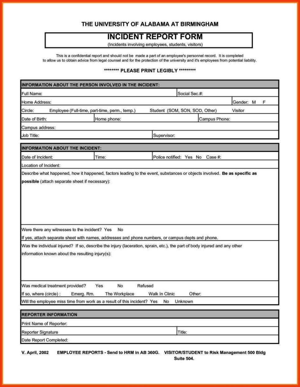 How To Write An Ohs Report Template inside Ohs Incident Report Template Free