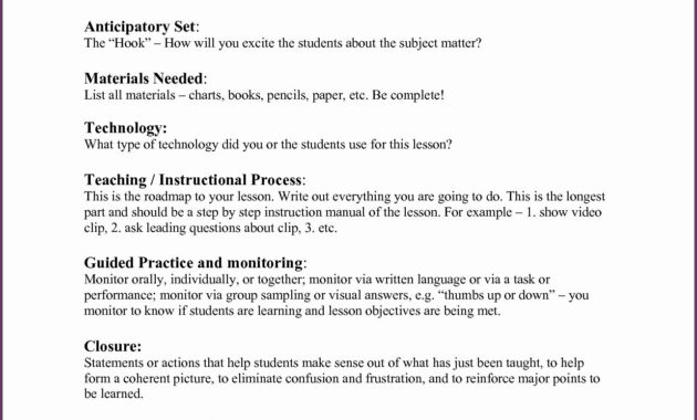 Hunter Lesson Plan Template Elegant Madeline Hunter Mastery Teaching within Madeline Hunter Lesson Plan Template Blank