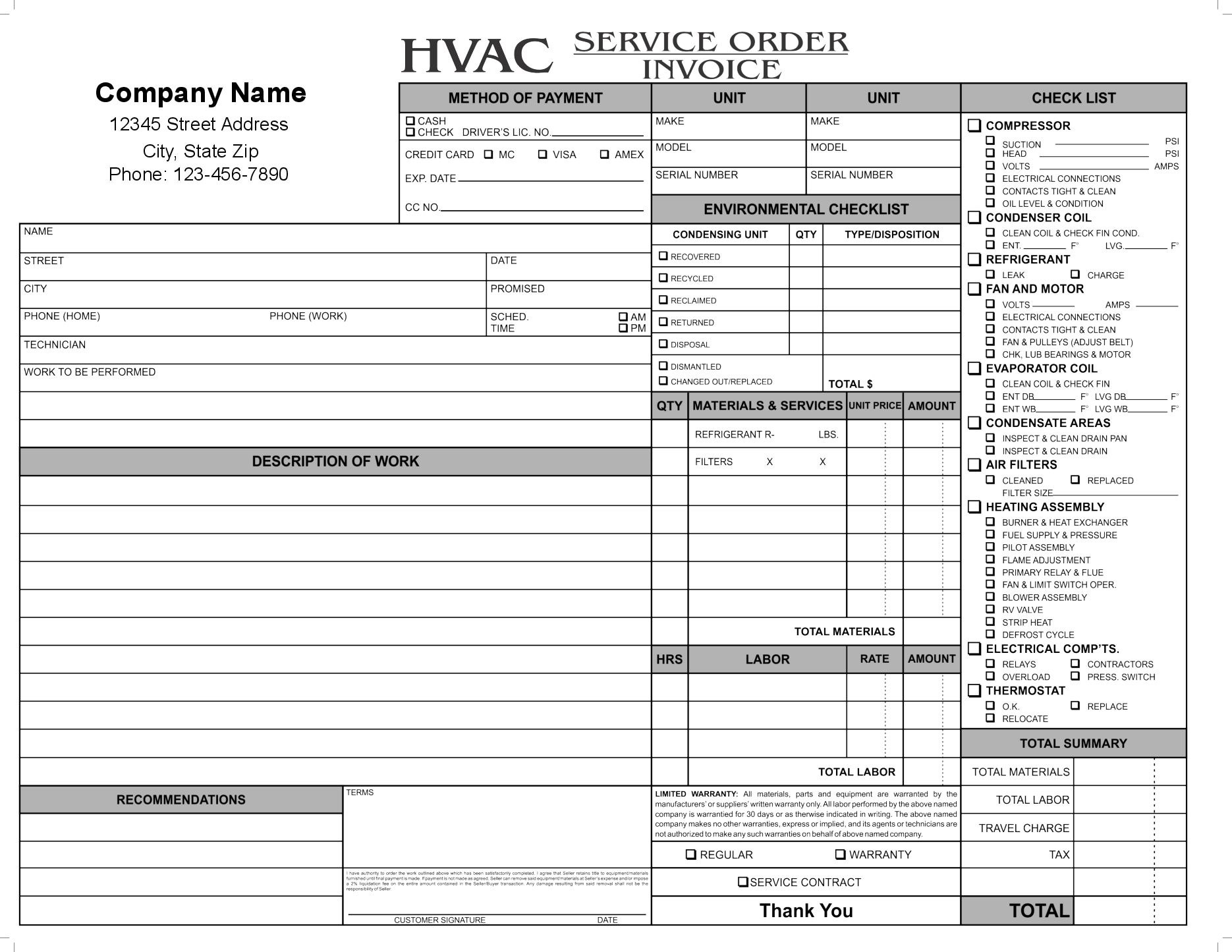 Hvac Invoice Template Free Top Invoice Templates Hvac Invoice for Hvac Service Order Invoice Template