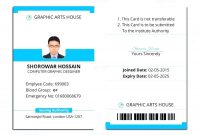 Id Card Template Word  Letter Adress inside Id Badge Template Word