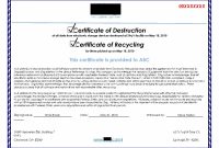 Images Of Attestation Of Data Destruction Template  Matyko intended for Hard Drive Destruction Certificate Template