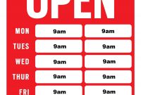 Images Of Free Business Hours Template  Unemeuf throughout Printable Business Hours Sign Template