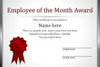 Impressive Employee Of The Month Award And Certificate Template With regarding Best Employee Award Certificate Templates