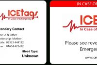 In Case Of Emergency Card  Wallet Card  Free Delivery with In Case Of Emergency Card Template