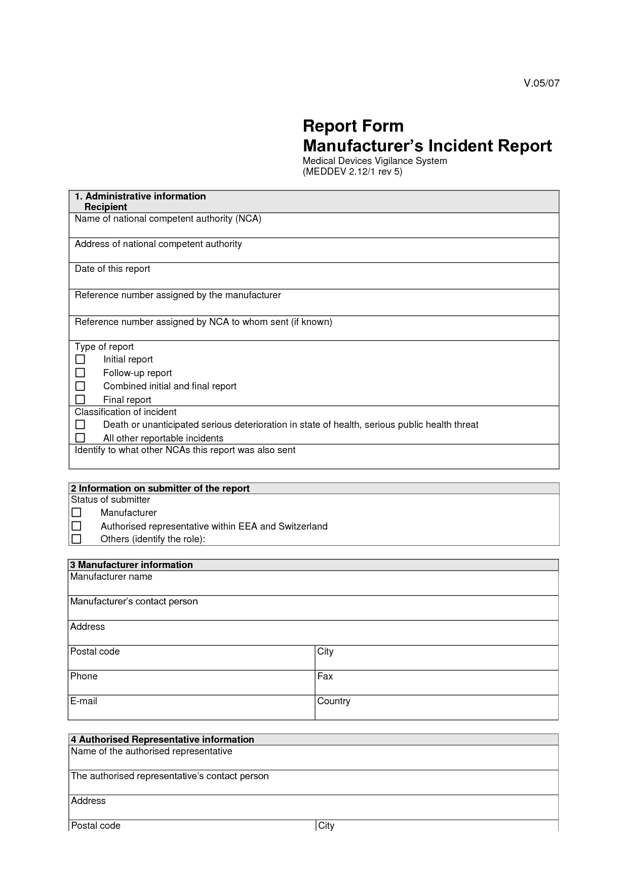 Incident Report Form Template Doc  Sansurabionetassociats with regard to Incident Report Form Template Doc