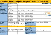 Incident Report Template  Major Incident Management – Itil Docs pertaining to It Incident Report Template