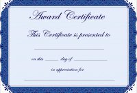 Inspirational Award Certificate Template Free  Best Of Template intended for Free Printable Blank Award Certificate Templates