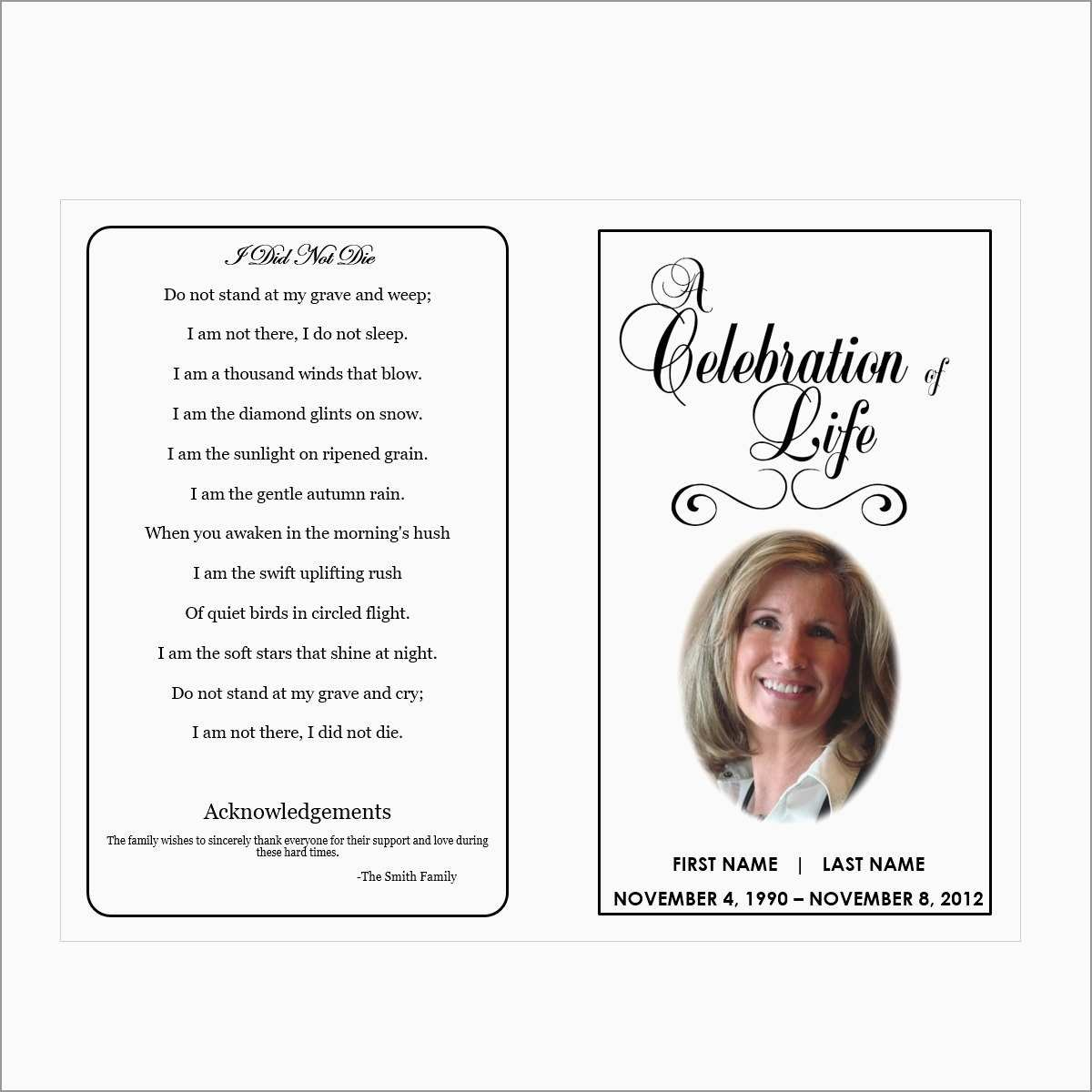 Inspirational Free Printable Funeral Prayer Card Template  Best Of with regard to Memorial Cards For Funeral Template Free