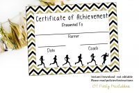 Instant Download  Cross Country Certificate  Track And Field  Running  Certificate  Jogathon Printable  Running Achievement throughout Track And Field Certificate Templates Free