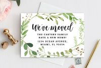Instant Download Greenery We've Moved Card Template  Etsy throughout Moving Home Cards Template